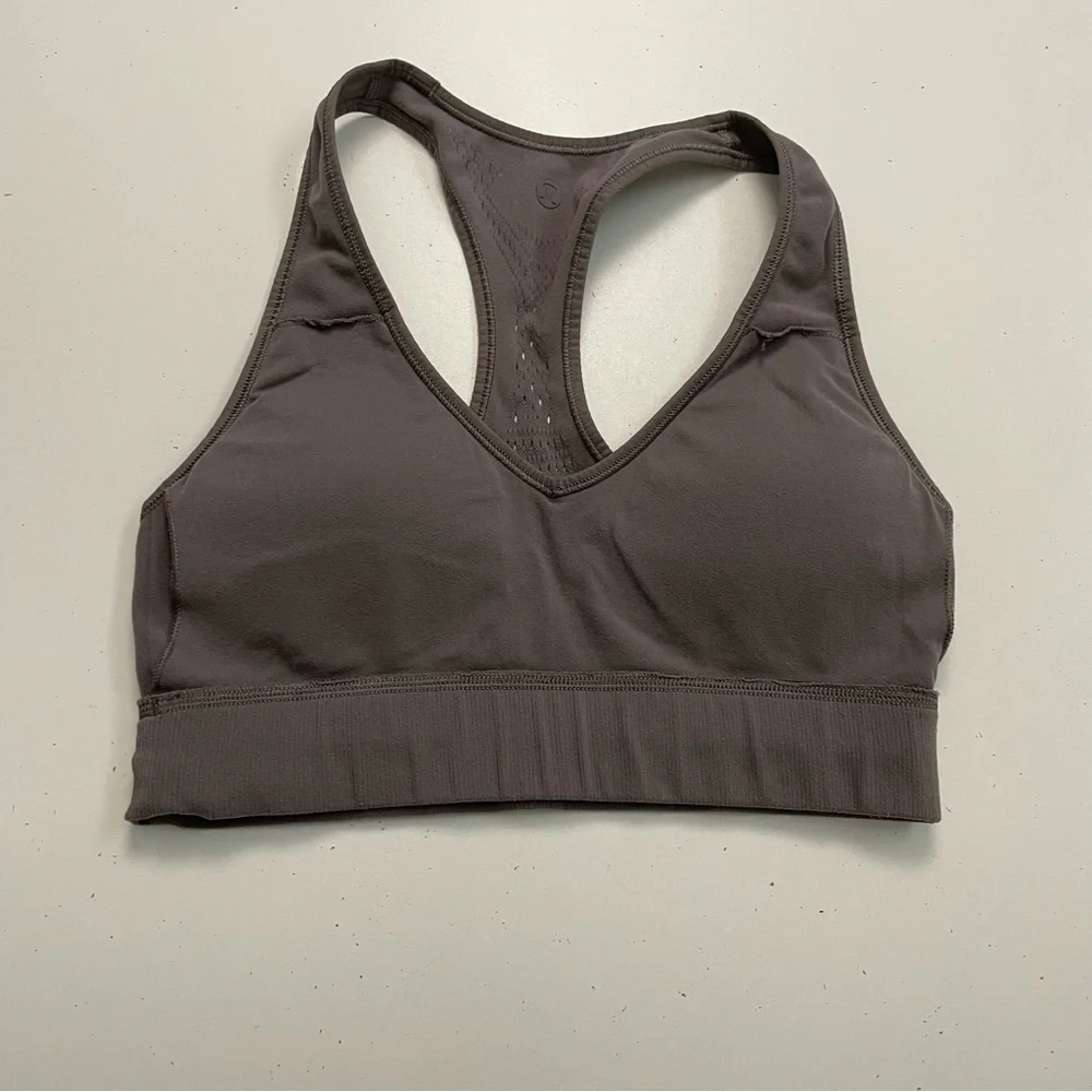 Lululemon Reveal Sports Bra Digital Rain Light Support Knit Lunar Rock Taupe